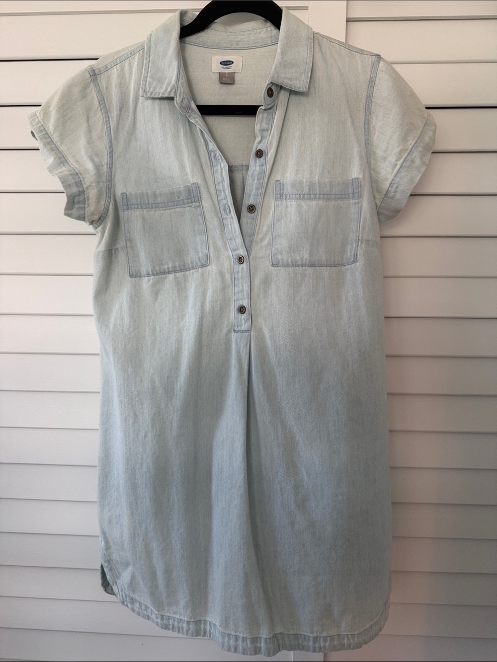 Old Navy Light Wash Chambray Mini Dress - Pale Blue
